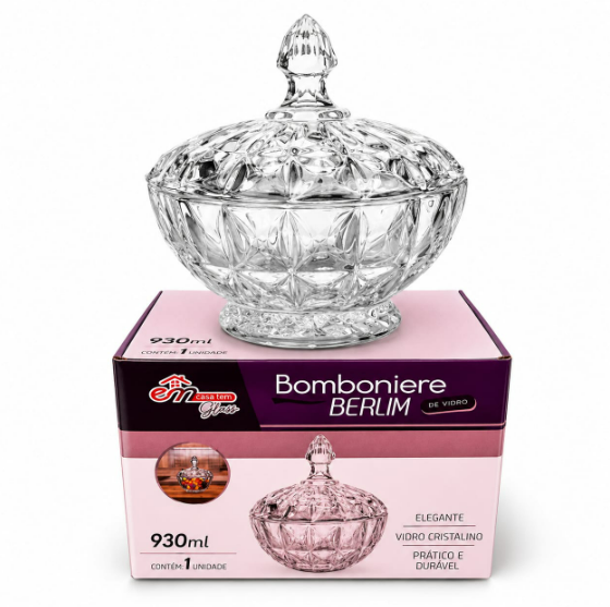 Bomboniere Berlim 930ml – Vidro Cristalino