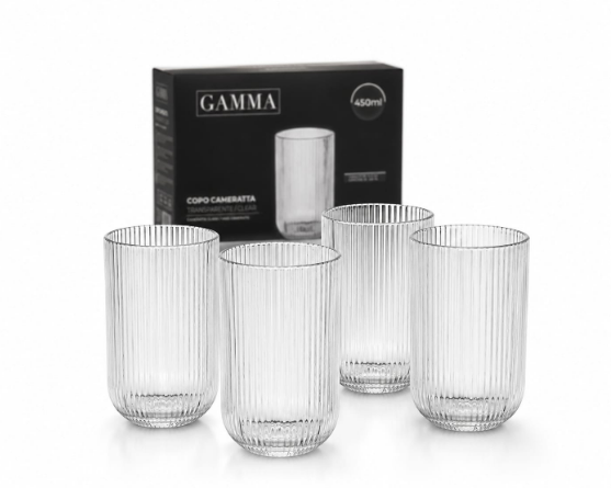 Copo Cameratta Gamma 450ml – Kit com 4 Copos