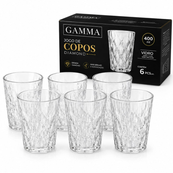 Jogo de Copos Diamond 400ml – 6 Peças